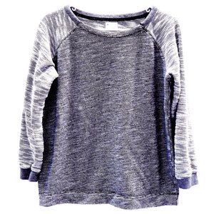 Marled Gray & White Sweatshirt Style Pullover Top